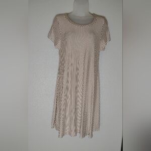 Striped Brown and White Dress